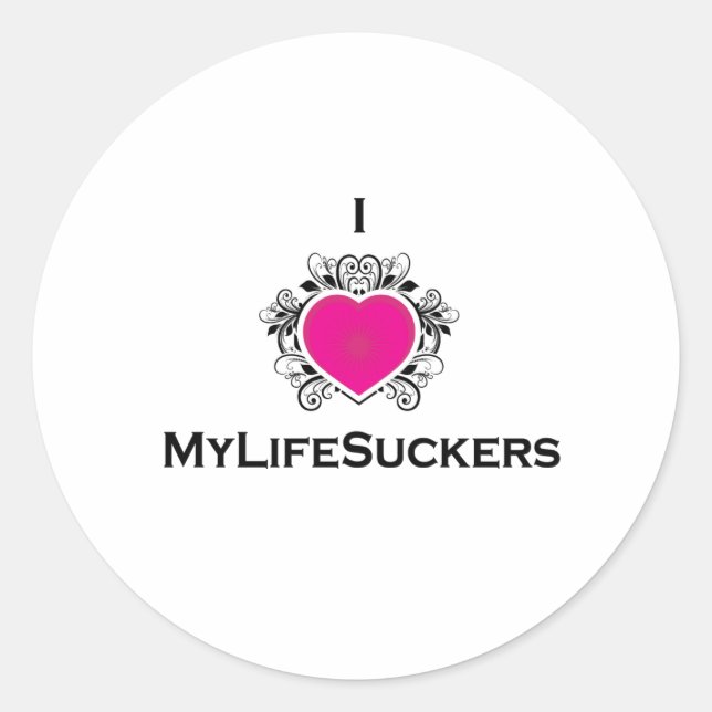 I Heart MyLifeSuckers Stickers (Front)