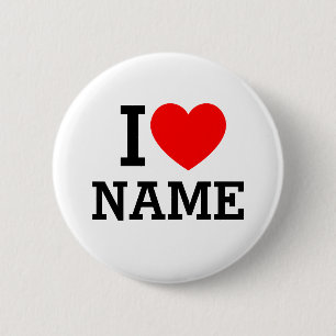 I Heart Name 6 Cm Round Badge