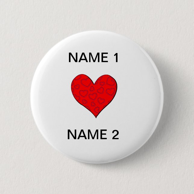 I Heart Name 6 Cm Round Badge (Front)