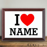 I Heart Name Award Plaque<br><div class="desc">Write your desired Name or Text on the name Section.</div>