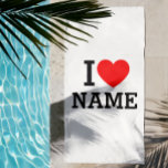 I Heart Name Beach Towel<br><div class="desc">Write your desired Name or Text on the name Section.</div>