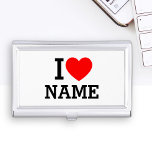 I Heart Name Business Card Holder<br><div class="desc">Write your desired Name or Text on the name Section.</div>
