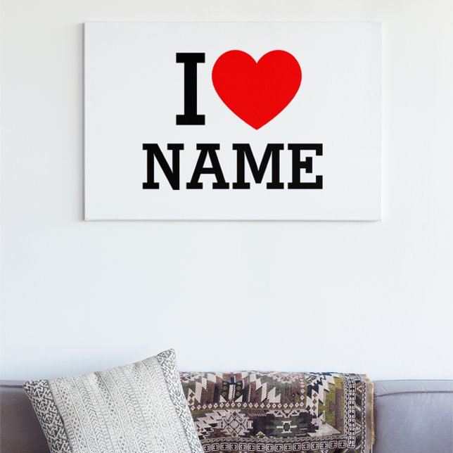 I Heart Name Canvas Print (Creator Uploaded)