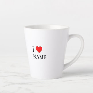 I heart name (customisable) latte mug