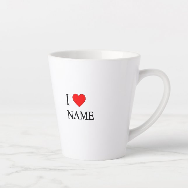I heart name (customisable) latte mug (Right)
