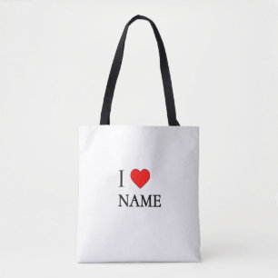I heart Name (customisable) Tote Bag