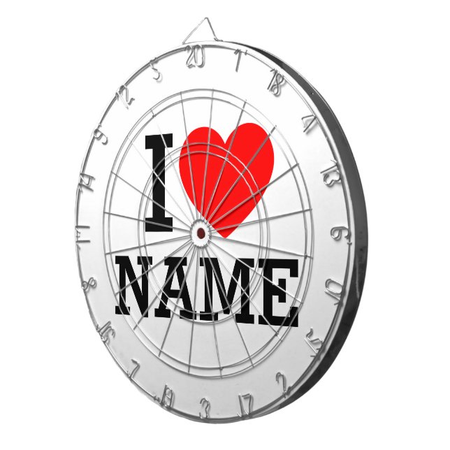 I Heart Name Dartboard (Front Right)