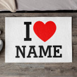 I Heart Name Doormat<br><div class="desc">Write your desired Name or Text on the name Section.</div>