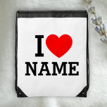I Heart Name Drawstring Bag<br><div class="desc">Write your desired Name or Text on the name Section.</div>