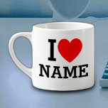 I Heart Name Espresso Cup<br><div class="desc">Write your desired Name or Text on the name Section.</div>
