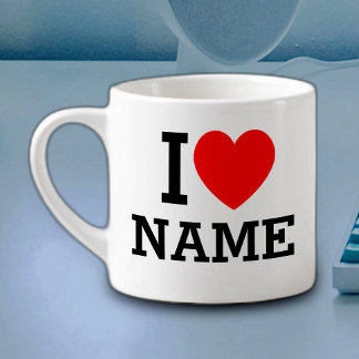 I Heart Name Espresso Cup