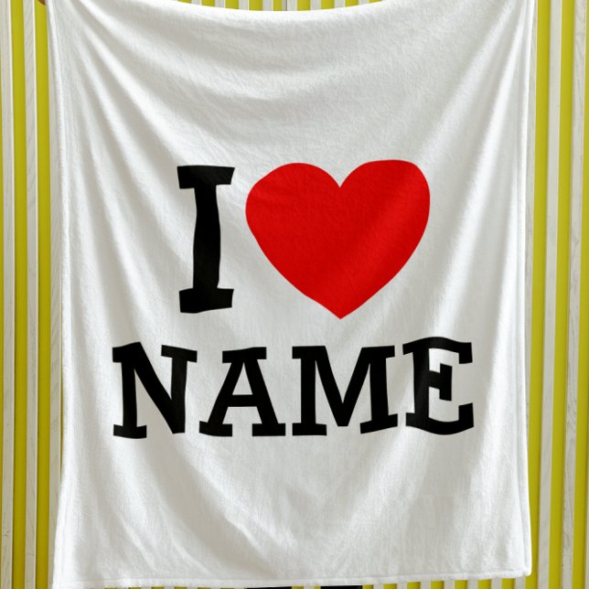 I Heart Name Fleece Blanket (Creator Uploaded)