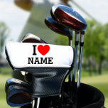I Heart Name Golf Head Cover<br><div class="desc">Write your desired Name or Text on the name Section.</div>
