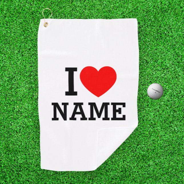 I Heart Name Golf Towel (Creator Uploaded)