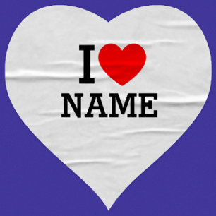 I Heart Name Heart Sticker
