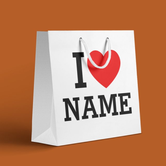 I Heart Name Large Gift Bag (Creator Uploaded)