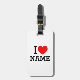 I Heart Name Luggage Tag