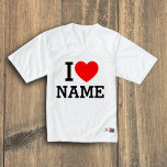 I Heart Name Men's Football Jersey<br><div class="desc">Write your desired Name or Text on the name Section.</div>