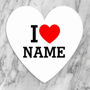I Heart Name Paper Coaster