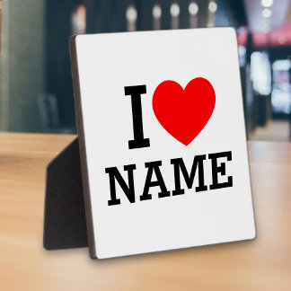 I Heart Name Plaque
