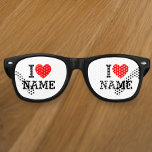 I Heart Name Retro Sunglasses<br><div class="desc">Write your desired Name or Text on the name Section.</div>