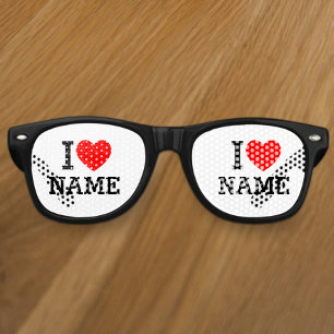 I Heart Name Retro Sunglasses