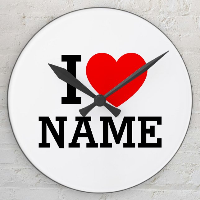 I Heart Name Round Clock (Creator Uploaded)