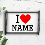 I Heart Name Serving Tray<br><div class="desc">Write your desired Name or Text on the name Section.</div>