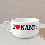 I Heart Name Soup Mug<br><div class="desc">Write your desired Name or Text on the name Section.</div>