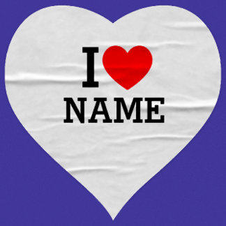 I Heart Name Sticker