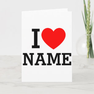 I Heart Name T Shirt  Card