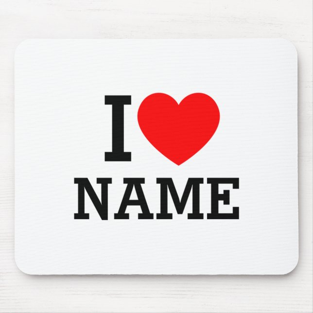 I Heart Name T Shirt  Mouse Mat (Front)