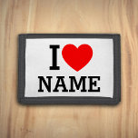 I Heart Name Trifold Wallet<br><div class="desc">Write your desired Name or Text on the name Section.</div>
