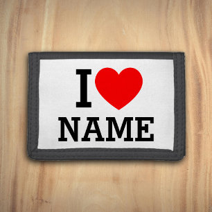 I Heart Name Trifold Wallet