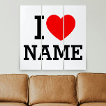 I Heart Name Triptych<br><div class="desc">Write your desired Name or Text on the name Section.</div>