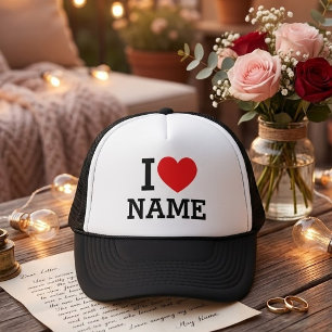 I Heart Name Trucker Hat