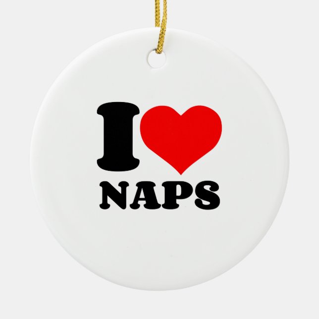 I HEART NAPS CERAMIC TREE DECORATION (Front)