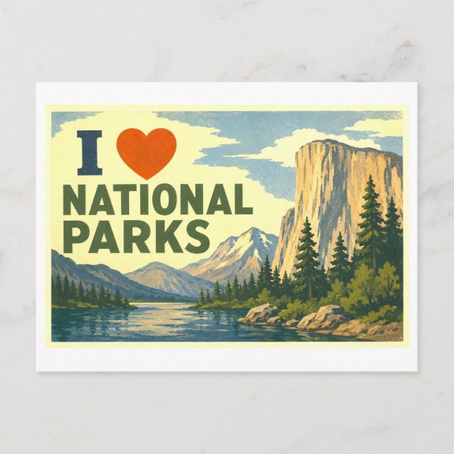 "I [Heart] National Parks" Postcard (Front)