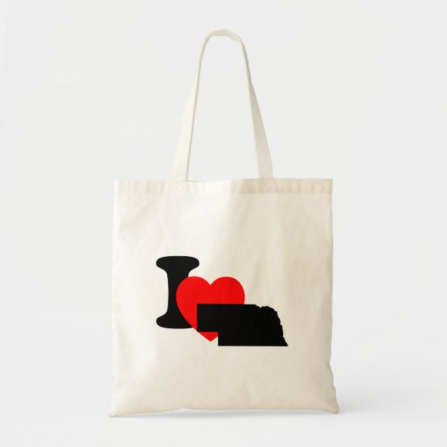 I Heart Nebraska Tote Bag (Front)