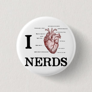I Heart Nerds 3 Cm Round Badge