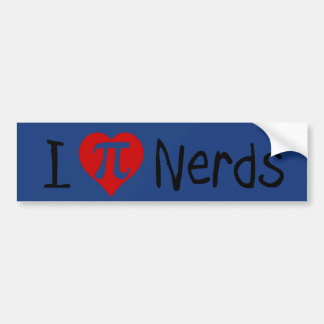 I heart nerds bumper sticker