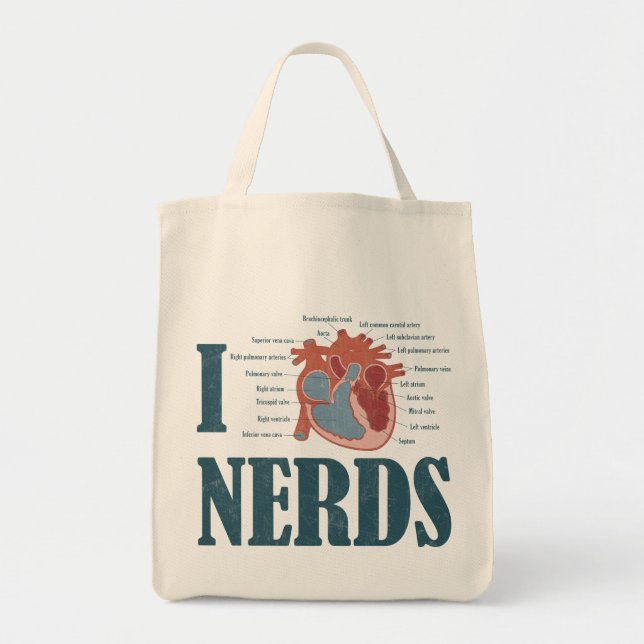 I Heart NERDS Tote Bag (Front)