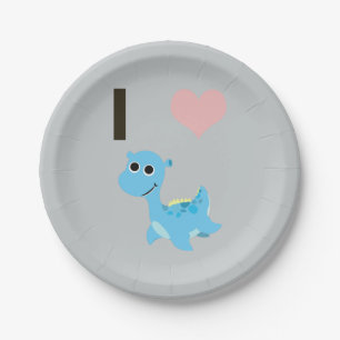 I Heart Nessie Paper Plate