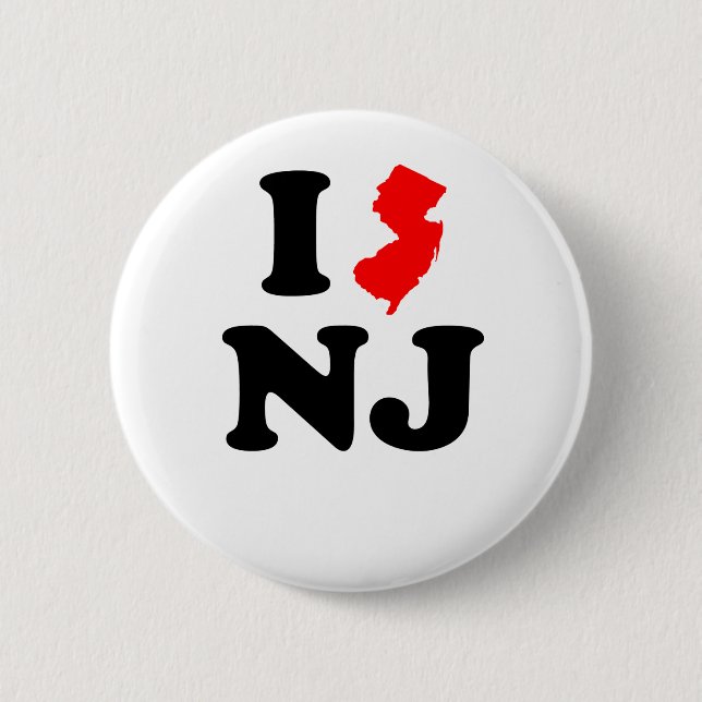 I Heart NJ 6 Cm Round Badge (Front)
