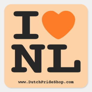 I heart NL Square Sticker