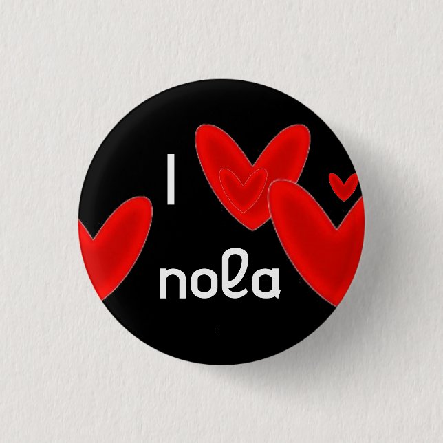 I heart nola 3 cm round badge (Front)