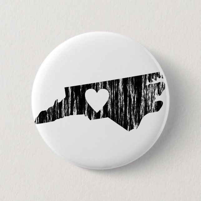 I Heart North Carolina Grunge Outline State Love 6 Cm Round Badge (Front)