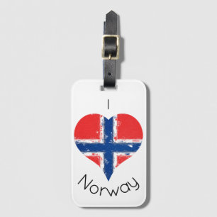 I Heart Norway Norwegian Heritage Flag Luggage Tag