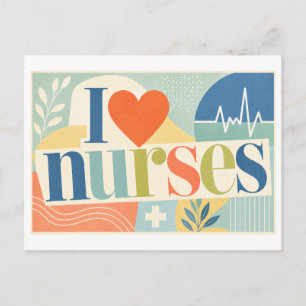 "I [Heart] Nurses" Postcard