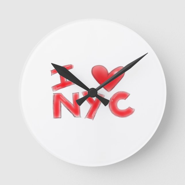 I Heart NYC Classic Round Clock (Front)